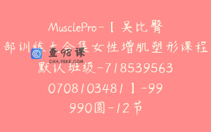 MusclePro-【吴比臀部训练大合集女性增肌塑形课程默认班级-7185395630708103481】-99990圆-12节