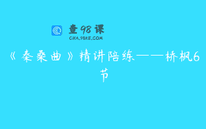 《秦桑曲》精讲陪练——桥枫6节