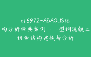 c16972-ABAQUS结构分析经典案例——型钢混凝土组合结构建模与分析