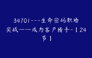 34701---生命密码职场实战——成为客户猎手-【24节】