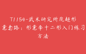 T1154-武术研究所庞超形意套路：形意拳十二形入门练习方法