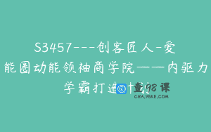 S3457—创客匠人-爱能圈动能领袖商学院——内驱力学霸打造计划