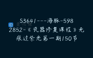 S3641—海豚-5982852-《瓷器修复课程》无痕过紫光第一期150节
