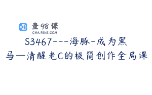 S3467—海豚-成为黑马—清醒老C的极简创作全局课