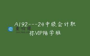A192—24中级会计职称VIP陪学班