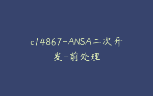 c14867-ANSA二次开发-前处理