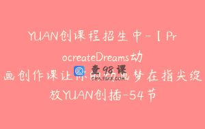 YUAN创课程招生中-【ProcreateDreams动画创作课让你的动画梦在指尖绽放YUAN创插-54节