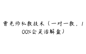 曾老师私教技术（一对一教，100%会灵活解盘）