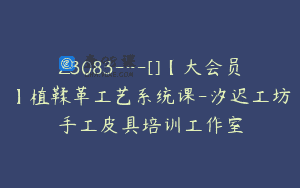 Z3083—[]【大会员】植鞣革工艺系统课-汐迟工坊手工皮具培训工作室