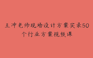 王冲老师现场设计方案实录50个行业方案视频课
