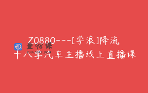 Z0880—[学浪]降流十八掌汽车主播线上直播课