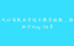 风口与就业学校不教学姐教_杨知只Vicky-56节