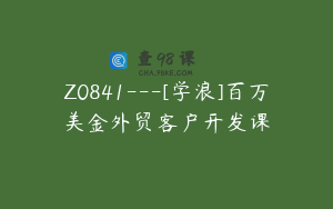 Z0841---[学浪]百万美金外贸客户开发课
