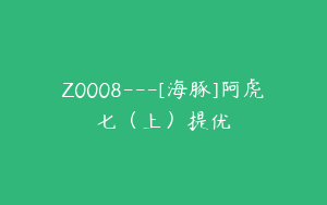 Z0008---[海豚]阿虎七（上）提优