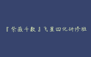 『紫薇斗数』飞星四化研修班