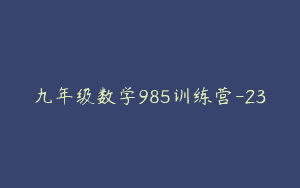 九年级数学985训练营-23