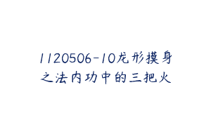 1120506-10龙形摸身之法内功中的三把火
