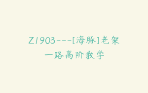 Z1903---[海豚]老架一路高阶教学