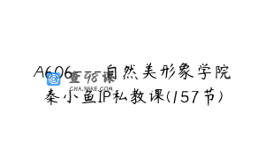 A606—自然美形象学院秦小鱼IP私教课(157节)