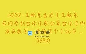 N232-王献东古琴【王献东宋词原创古琴琴歌合集古琴名师演奏教学_请拍这个】30节_368.0