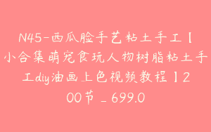 N45-西瓜脸手艺粘土手工【小合集萌宠食玩人物树脂粘土手工diy油画上色视频教程】200节_699.0