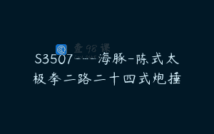 S3507—海豚-陈式太极拳二路二十四式炮捶