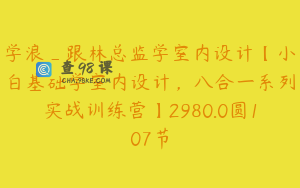 学浪_跟林总监学室内设计【小白基础学室内设计，八合一系列实战训练营】2980.0圆107节