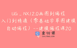 UG_NX12.0画图到编程入门到精通（零基础学草图建模自动编程）–建模编程课204