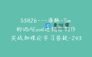 S3826---海豚-Tim的VBAExcel进销存制作实战加理论学习答疑-243