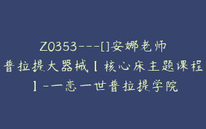 Z0353---[]安娜老师普拉提大器械【核心床主题课程】-一恋一世普拉提学院