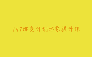 147蝶变计划形象提升课
