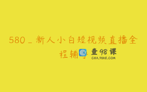 580_新人小白短视频直播全程辅导