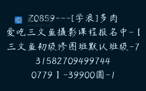 Z0859—[学浪]多肉爱吃三文鱼摄影课程报名中-【三文鱼初级修图班默认班级-7315827094997440779】-39900圆-16节