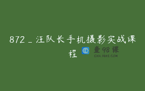 872_汪队长手机摄影实战课程