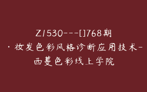 Z1530---[]768期·妆发色彩风格诊断应用技术-西蔓色彩线上学院