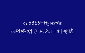 c15369-HyperMesh网格划分从入门到精通