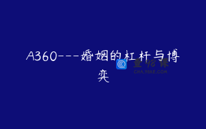 A360---婚姻的杠杆与博弈