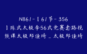 N861-【61节-￥356】陈式太极拳56式竞赛套路视频课太极郑佳琦_太极郑佳琦