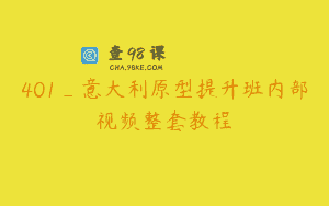 401_意大利原型提升班内部视频整套教程