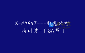 X-A4647---智慧父母特训营-【86节】
