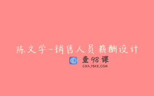 陈文学-销售人员薪酬设计