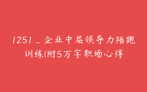 1251_企业中层领导力陪跑训练(附5万字职场心得