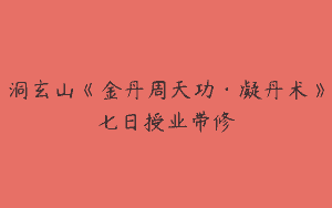 洞玄山《金丹周天功·凝丹术》七日授业带修