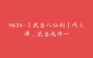 N634-【武当八仙剑】线上课_武当成师一