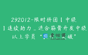 292012-限时拼团【中级】连续劲力_适合筋骨开发中级以上学员“提升、突破”