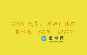 9093-代号K-调阳训练完整体系_50节_$2999