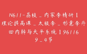 N611-荔枝_内家拳精研【理论提高课_太极拳_形意拳丹田内转与天平系统】961169_4节