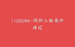 1103046-阴阳立极高阶课程