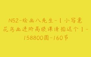 N52-绘画八先生-【小写意花鸟画进阶高级课请拍这个】-158800圆-160节