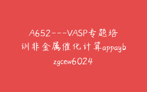 A652---VASP专题培训非金属催化计算appaybzgcew6024